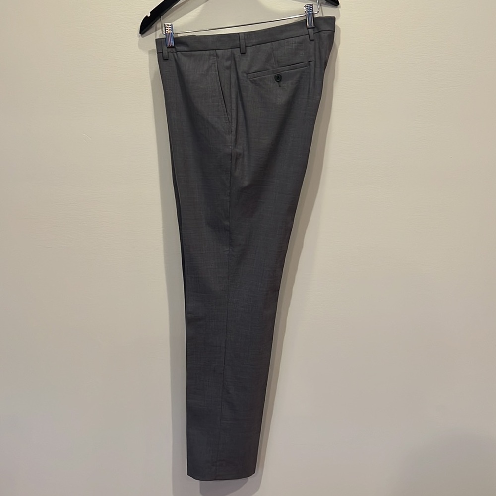 Cole Haan Mens Grand.OS 36W wool Slim fit stretch light gray pants